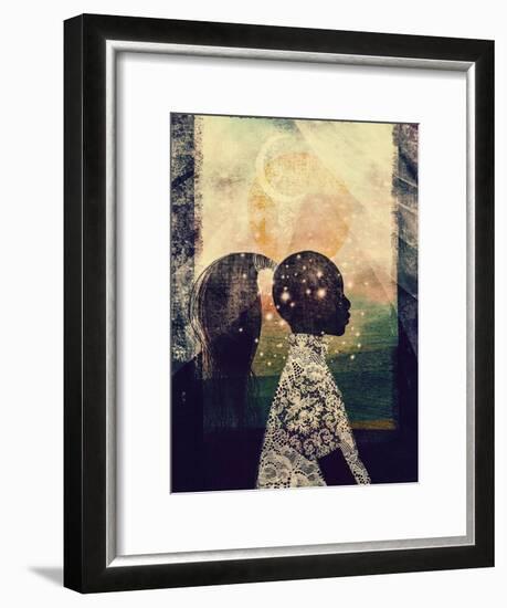 The Sun, Stars and Moon-Erin K. Robinson-Framed Art Print