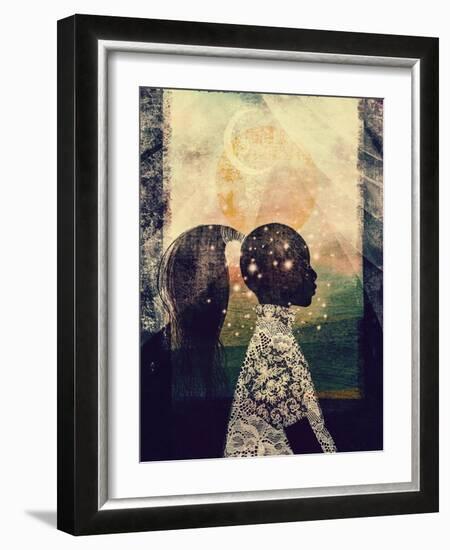 The Sun, Stars and Moon-Erin K. Robinson-Framed Art Print