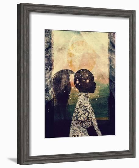 The Sun, Stars and Moon-Erin K. Robinson-Framed Art Print