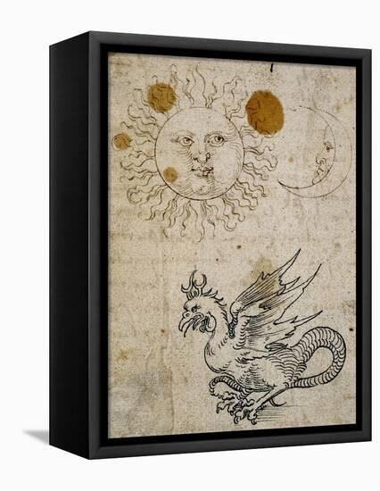 The Sun, The Moon and a Basilisk, Around 1512-Albrecht Dürer-Framed Premier Image Canvas