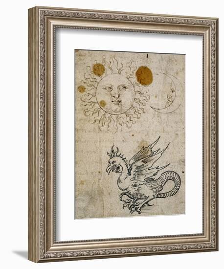 The Sun, The Moon and a Basilisk, Around 1512-Albrecht Dürer-Framed Giclee Print