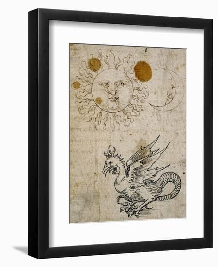 The Sun, The Moon and a Basilisk, Around 1512-Albrecht Dürer-Framed Giclee Print