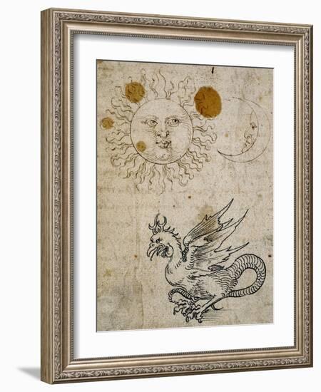 The Sun, The Moon and a Basilisk, Around 1512-Albrecht Dürer-Framed Giclee Print