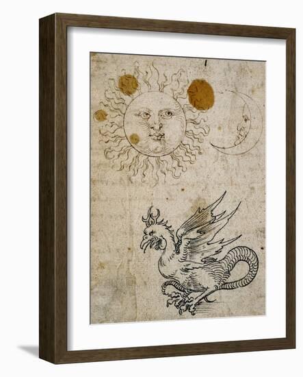 The Sun, The Moon and a Basilisk, Around 1512-Albrecht Dürer-Framed Giclee Print