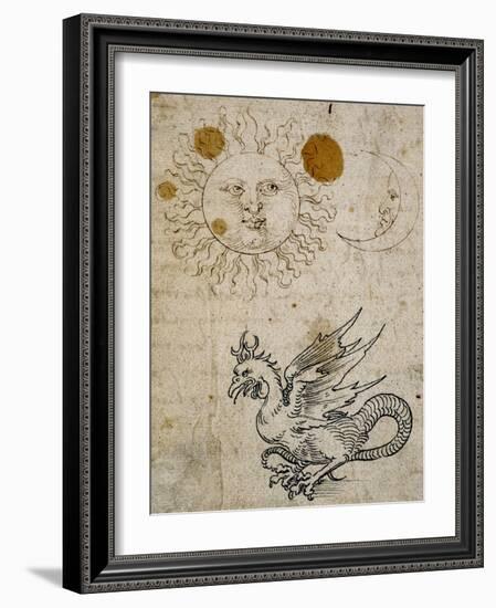 The Sun, The Moon and a Basilisk, Around 1512-Albrecht Dürer-Framed Giclee Print