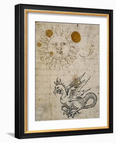 The Sun, The Moon and a Basilisk, Around 1512-Albrecht Dürer-Framed Giclee Print