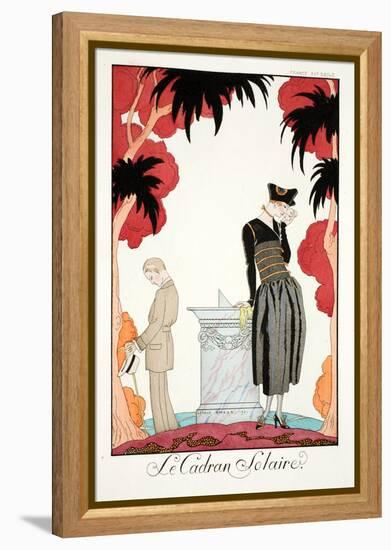 The Sundial, from 'Falbalas and Fanfreluches, Almanach des Modes Présentes,-Georges Barbier-Framed Premier Image Canvas