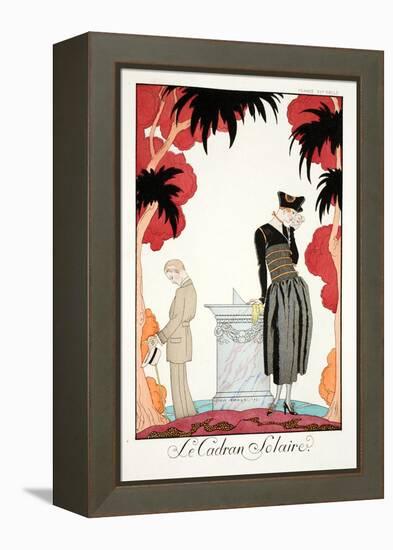 The Sundial, from 'Falbalas and Fanfreluches, Almanach des Modes Présentes,-Georges Barbier-Framed Premier Image Canvas
