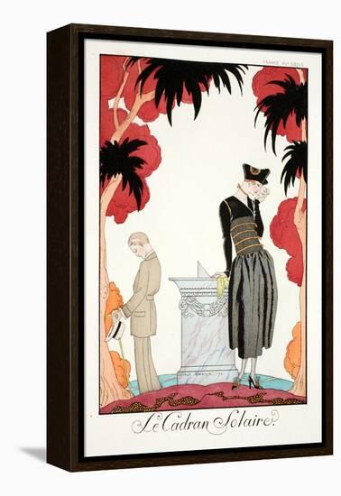 The Sundial, from 'Falbalas and Fanfreluches, Almanach des Modes Présentes,-Georges Barbier-Framed Premier Image Canvas