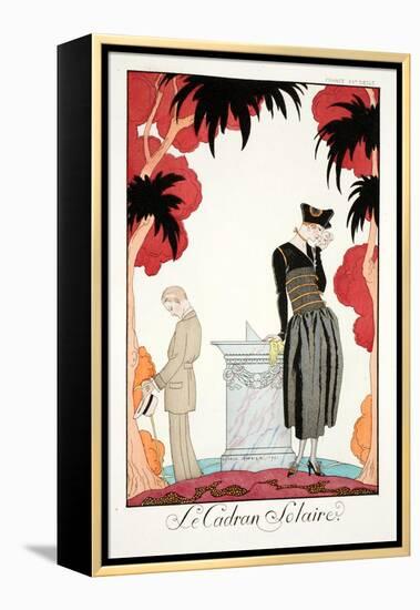 The Sundial, from 'Falbalas and Fanfreluches, Almanach des Modes Présentes,-Georges Barbier-Framed Premier Image Canvas