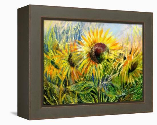 The Sunflowers Drawn By Gouache On A Paper-balaikin2009-Framed Stretched Canvas