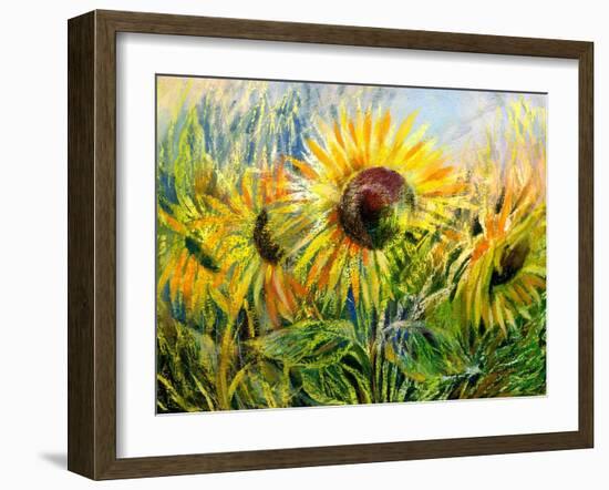 The Sunflowers Drawn By Gouache On A Paper-balaikin2009-Framed Art Print