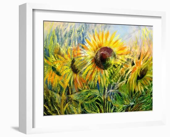 The Sunflowers Drawn By Gouache On A Paper-balaikin2009-Framed Art Print