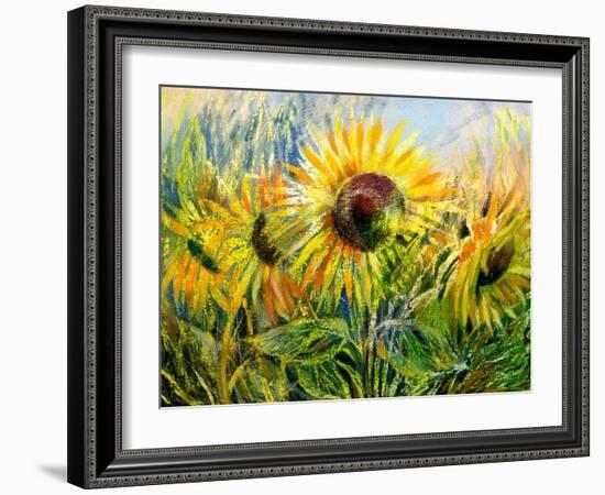 The Sunflowers Drawn By Gouache On A Paper-balaikin2009-Framed Art Print