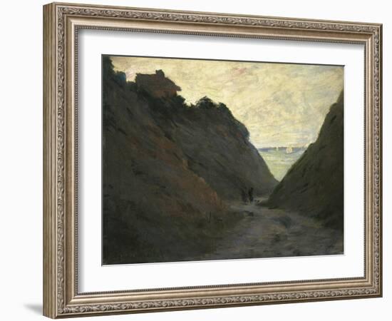 The Sunken Road in the Cliff at Varengeville-Claude Monet-Framed Giclee Print