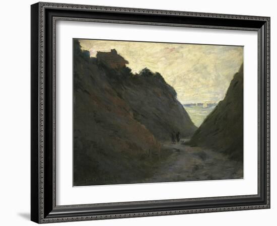 The Sunken Road in the Cliff at Varengeville-Claude Monet-Framed Giclee Print