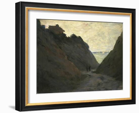 The Sunken Road in the Cliff at Varengeville-Claude Monet-Framed Giclee Print