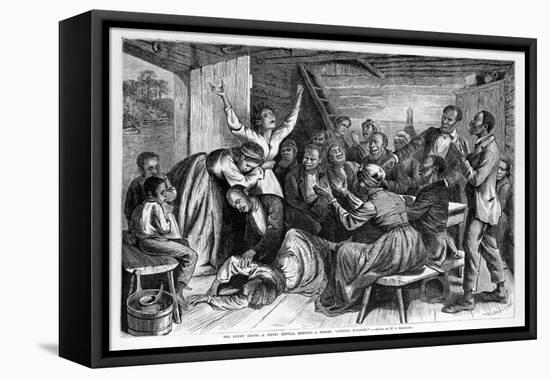 The Sunny South - a Revival Meeting - a Seeker 'Getting Religion', Pub. 1873-William Ludlow Sheppard-Framed Premier Image Canvas