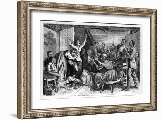 The Sunny South - a Revival Meeting - a Seeker 'Getting Religion', Pub. 1873-William Ludlow Sheppard-Framed Giclee Print