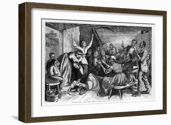 The Sunny South - a Revival Meeting - a Seeker 'Getting Religion', Pub. 1873-William Ludlow Sheppard-Framed Giclee Print