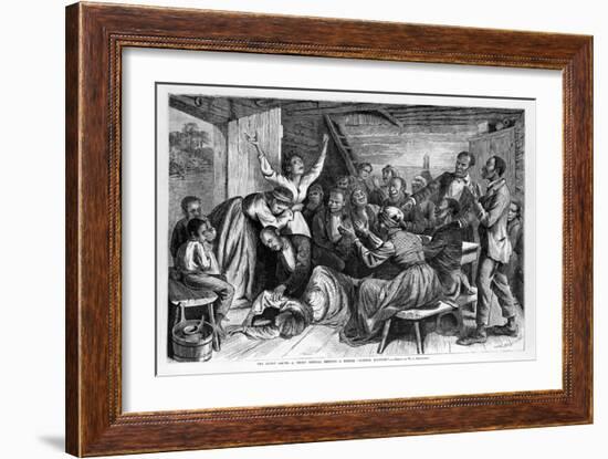 The Sunny South - a Revival Meeting - a Seeker 'Getting Religion', Pub. 1873-William Ludlow Sheppard-Framed Giclee Print