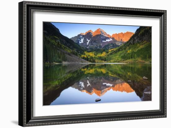 The Sunrises Over Maroon Lake At The Base Of The Aspen Snowmass Wilderness, Aspen, Colorado-Jay Goodrich-Framed Photographic Print