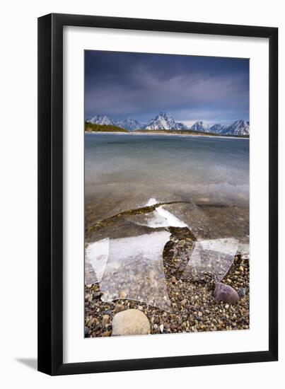 The Sunrises Over The Tetons And An Ice Covered Jackson Lake In Grand Teton National Park, Wyoming-Jay Goodrich-Framed Photographic Print