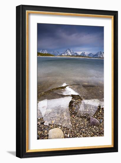 The Sunrises Over The Tetons And An Ice Covered Jackson Lake In Grand Teton National Park, Wyoming-Jay Goodrich-Framed Photographic Print