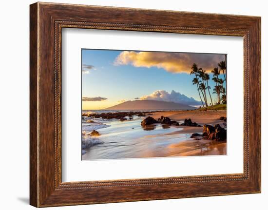 The Sunset Creates a Warm Glow on a Beach in Maui.-MH Anderson Photography-Framed Photographic Print