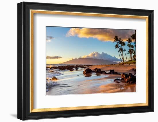 The Sunset Creates a Warm Glow on a Beach in Maui.-MH Anderson Photography-Framed Photographic Print