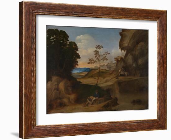 The Sunset (Il Tramont), 1506-1510-Giorgione-Framed Giclee Print