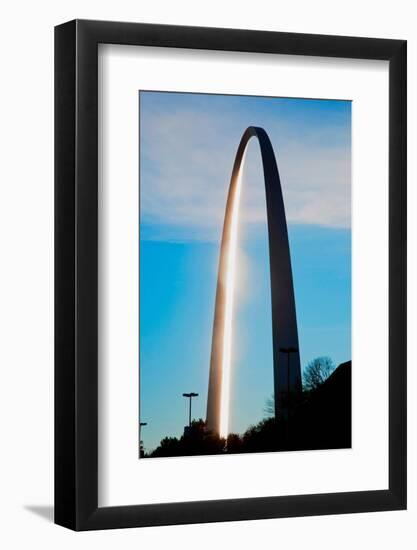 The sunset reflects on the majestic Gateway Arch, the Jefferson National Expansion Memorial, the...-null-Framed Photographic Print