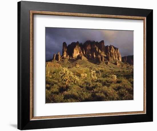 The Superstition Mountains in Lost Dutchman State Park, Arizona-Greg Probst-Framed Photographic Print