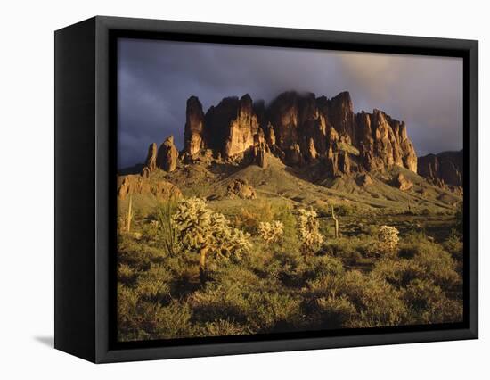 The Superstition Mountains in Lost Dutchman State Park, Arizona-Greg Probst-Framed Premier Image Canvas