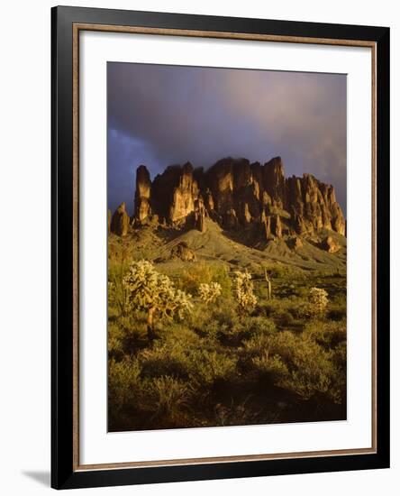 The Superstition Mountains in Lost Dutchman State Park, Arizona-Greg Probst-Framed Photographic Print