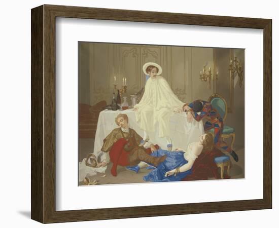 The Supper after the Masked Ball, C.1855-Thomas Couture-Framed Giclee Print