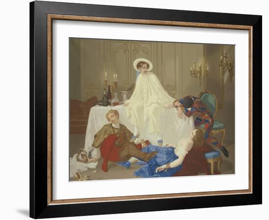 The Supper after the Masked Ball, C.1855-Thomas Couture-Framed Giclee Print