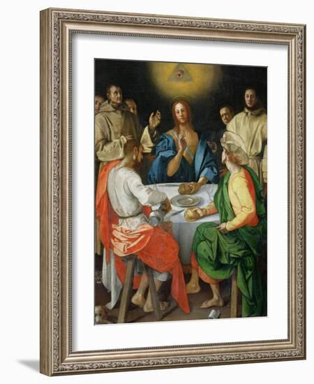 The Supper at Emmaus, 1525-Jacopo da Carucci Pontormo-Framed Giclee Print