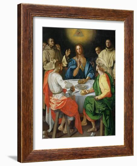The Supper at Emmaus, 1525-Jacopo da Carucci Pontormo-Framed Giclee Print