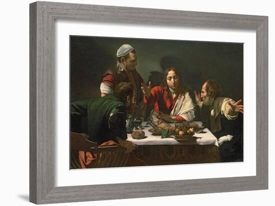 The Supper at Emmaus, 1601-Caravaggio-Framed Premium Giclee Print