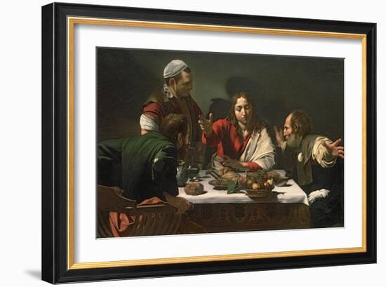 The Supper at Emmaus, 1601-Caravaggio-Framed Premium Giclee Print