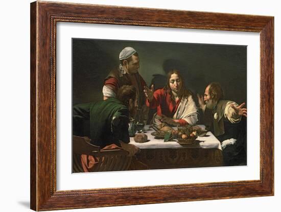 The Supper at Emmaus, 1601-Caravaggio-Framed Giclee Print