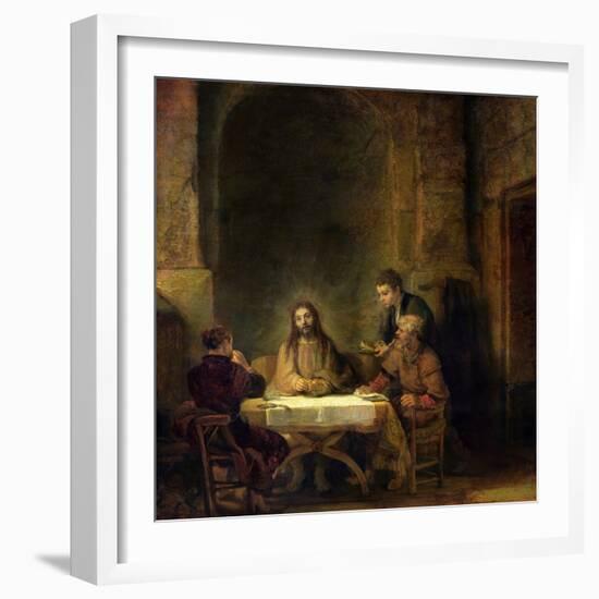 The Supper at Emmaus, 1648-Rembrandt van Rijn-Framed Giclee Print