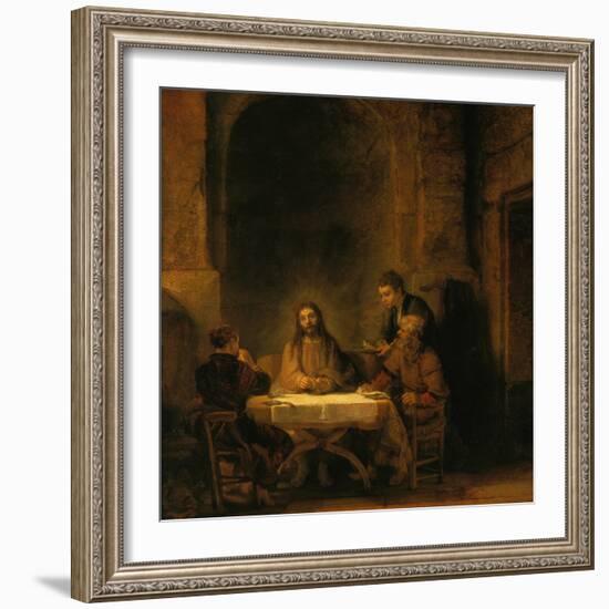 The Supper at Emmaus, 1648-Rembrandt van Rijn-Framed Giclee Print