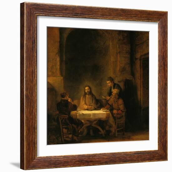 The Supper at Emmaus, 1648-Rembrandt van Rijn-Framed Giclee Print