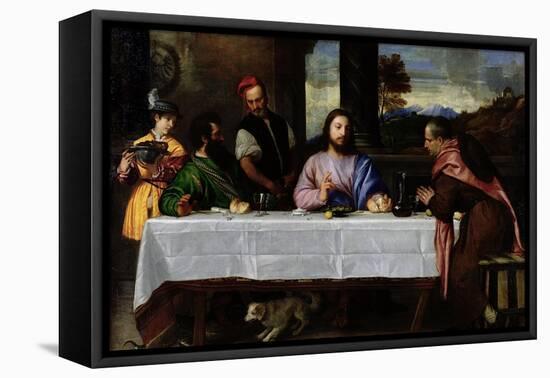 The Supper at Emmaus, circa 1535-Titian (Tiziano Vecelli)-Framed Premier Image Canvas