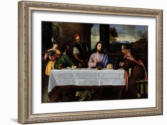 The Supper at Emmaus, circa 1535-Titian (Tiziano Vecelli)-Framed Giclee Print