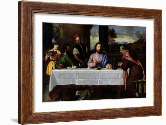 The Supper at Emmaus, circa 1535-Titian (Tiziano Vecelli)-Framed Giclee Print