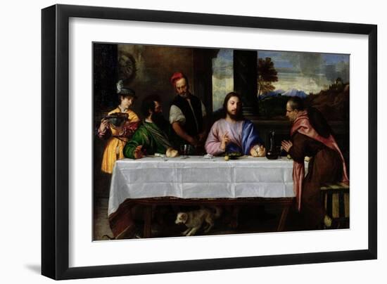 The Supper at Emmaus, circa 1535-Titian (Tiziano Vecelli)-Framed Giclee Print