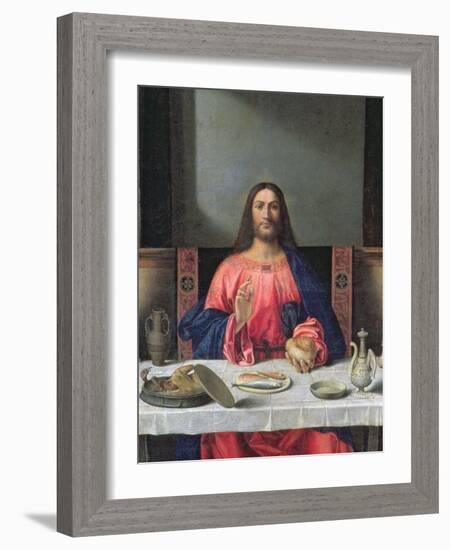 The Supper at Emmaus (Oil on Panel) (Detail of 97010)-Giovanni Bellini-Framed Giclee Print